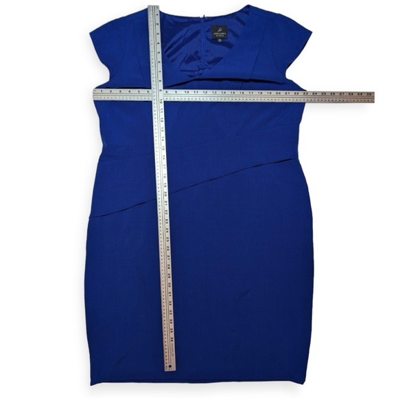 Adrianna Papell 18W Plus Size Blue V Neck Sheath Dress Woman Formal - Picture 2 of 8